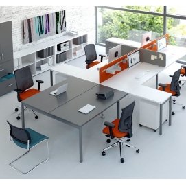 OGI Y desk with 6 workspaces